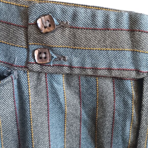 34x30 Vintage Men's Flare Striped Dress Pants 1970's Flare true Mod Slacks USA - Picture 3 of 8